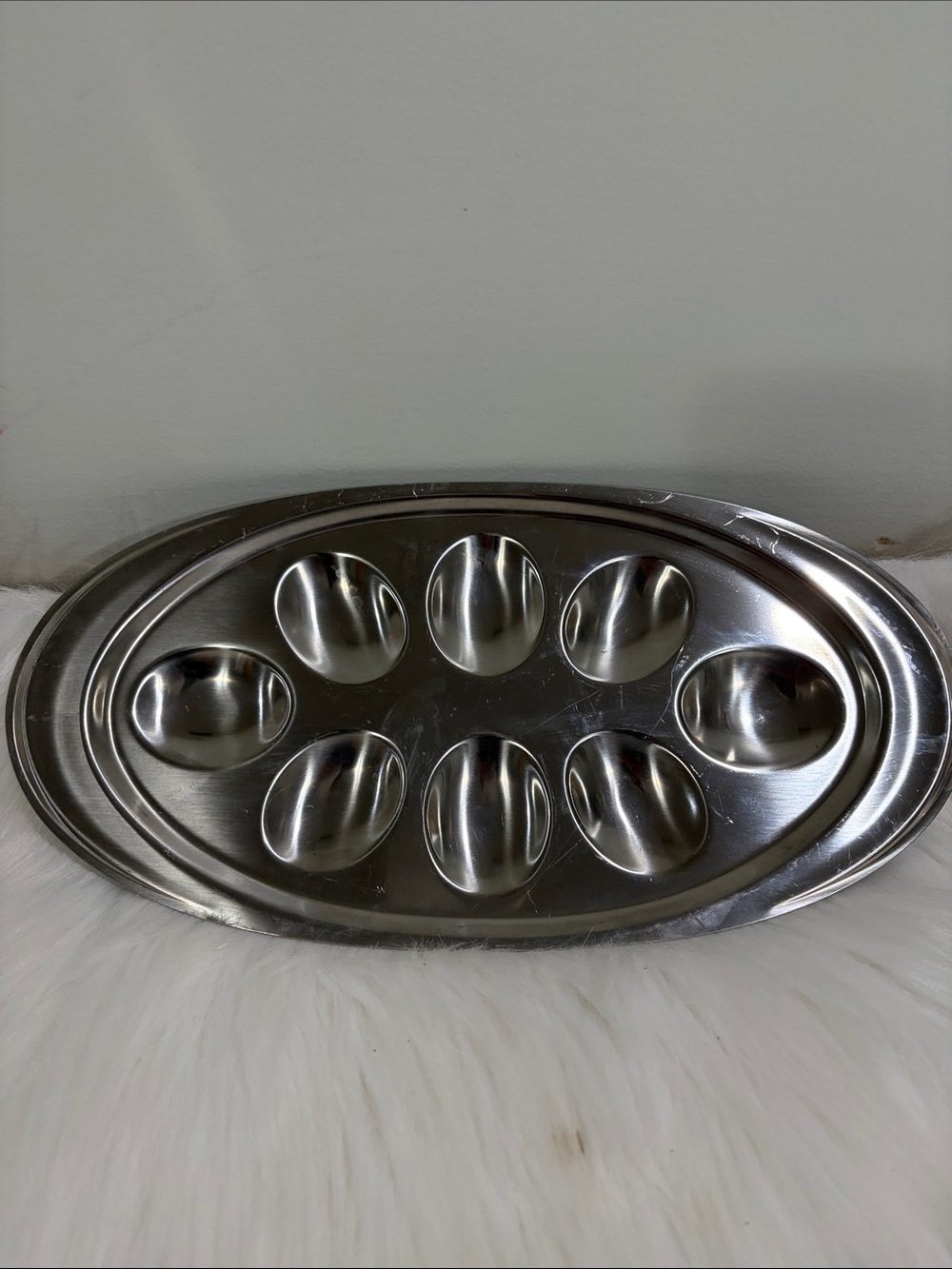 Stainless Steel Devilled 8-Egg Serving Tray - Silver